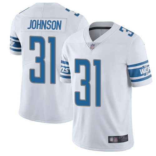 Detroit Lions Limited White Men Ty Johnson Road Jersey NFL Football #31 Vapor Untouchable